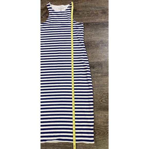 J.Crew Form Knit High-Neck Cutaway Dress Sail Med Navy Stripe, Sz XXS - Picture 4 of 9